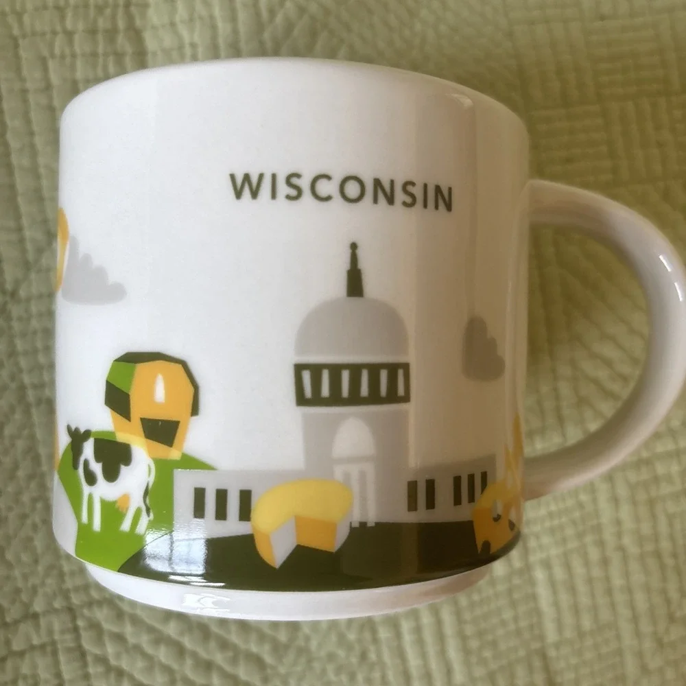 Starbucks You Are Here Collection Wisconsin Coffee & Tea Mug, White/Green